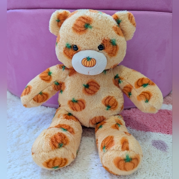 Discontinued rare pumpkin build-a-bear plush fall Halloween 2012